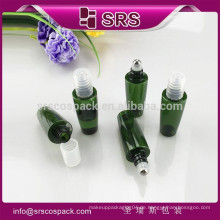 SRS made in China grüne Kegelform 12ml Plastikbehälter für Anti-Juckreis Gel, Großhandel kleine PET Roll-on Flasche mit Schraubverschluss